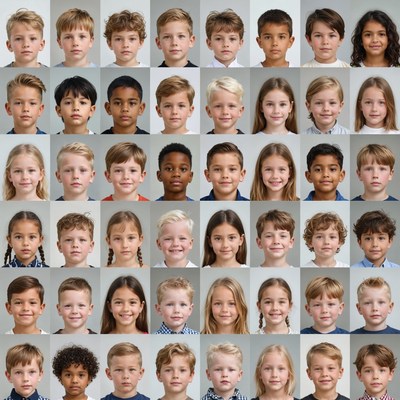 Diverse Group of Smiling Children