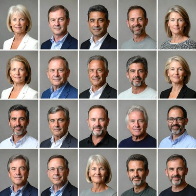 Group of Professional Men and Women Headshots