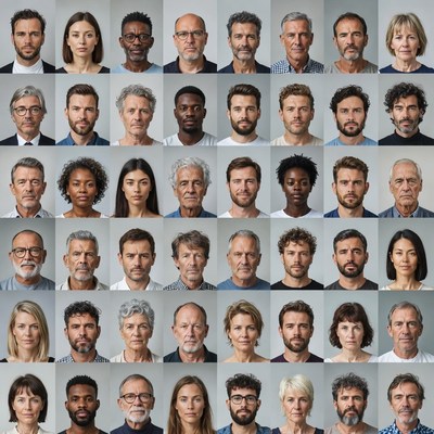 Diverse Group Headshots Grid