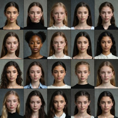 Diverse Young Women Headshots Grid