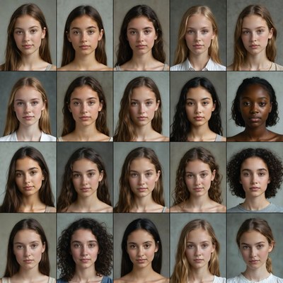 Diverse Young Women Headshots Grid