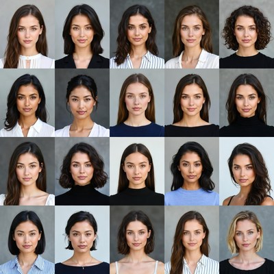 Grid of Diverse Asian Women Portraits