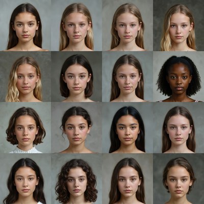 Diverse Young Women Headshots Grid