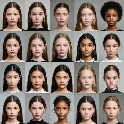 Diverse Young Women Headshots Grid