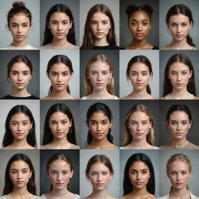 Diverse Young Women Headshots Grid