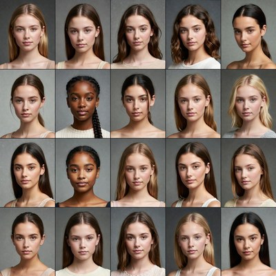 Diverse Young Women Headshots Grid