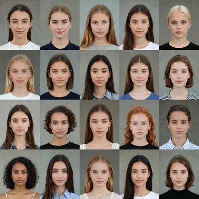 Diverse Young Women Headshots Grid