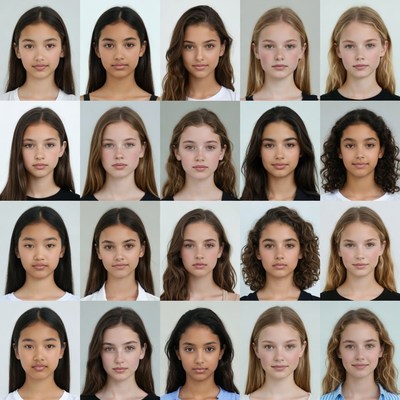 Diverse Young Women Headshots Grid