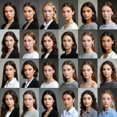 Grid of Diverse Young Women Portraits