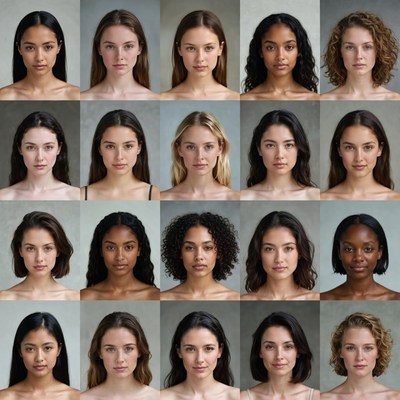 Diverse Young Women Headshots Grid