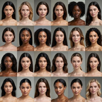 Diverse women headshots grid