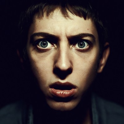 Young person with surprised expression