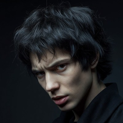 Young man intense close-up portrait