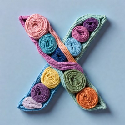 Colorful Yarn Balls Forming X