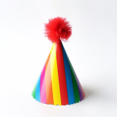 Rainbow Striped Party Hat