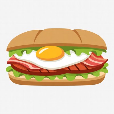 Bacon Egg Lettuce Sandwich Illustration