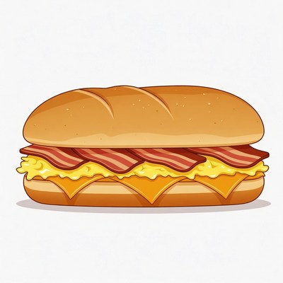 Bacon Egg Cheese Sandwich Illustration