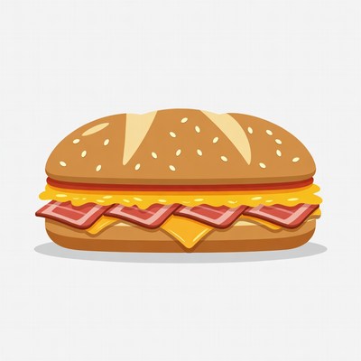 Bacon Cheese Sandwich Illustration