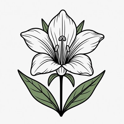 White Lily Flower Illustration