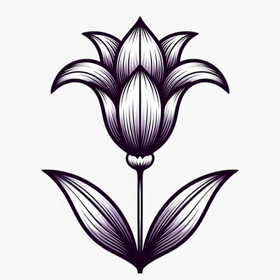 Line Art Lily Flower