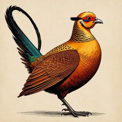 Golden Pheasant Illustration