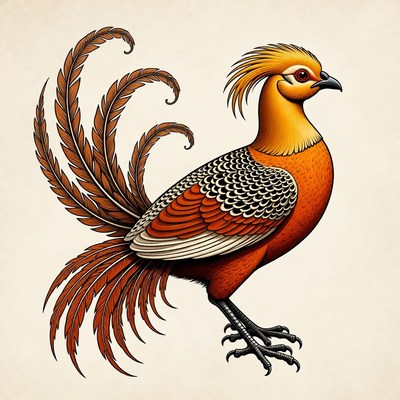 Golden Pheasant Illustration