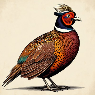 Colorful pheasant illustration