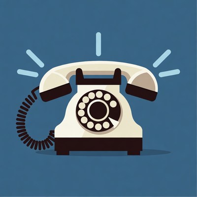 Vintage Rotary Phone Illustration