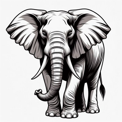 Elephant illustration isolated background