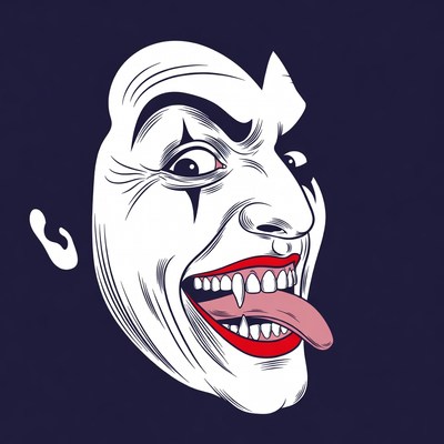 Grinning Clown Sticking Out Tongue
