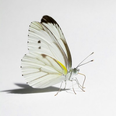White butterfly with yellow markings