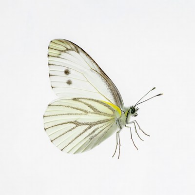 White butterfly with yellow markings