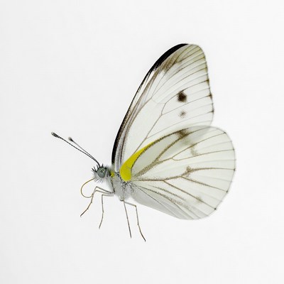 White butterfly with yellow markings