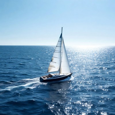 Sailboat sailing on ocean