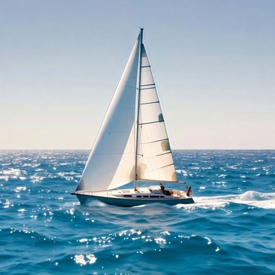 White sailboat sailing on ocean