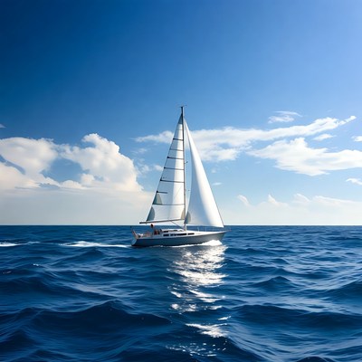 White sailboat sailing on blue ocean