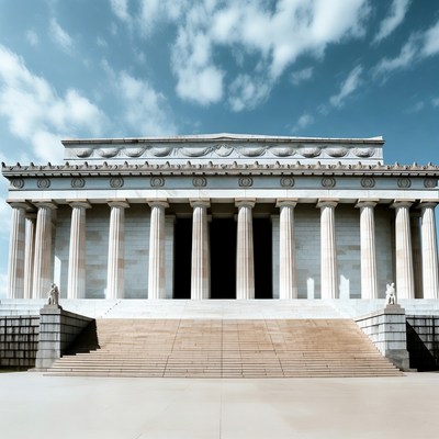 Lincoln Memorial with cloudy sky