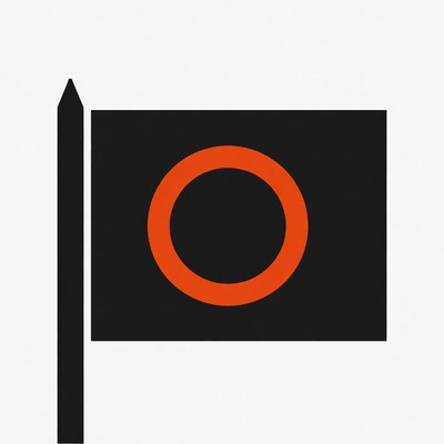 Black Flag with Red Circle