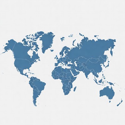 Blue World Map