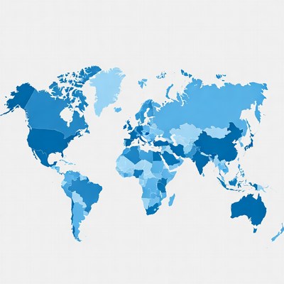 Blue Choropleth World Map