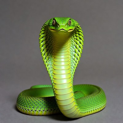 Green cobra hood raised