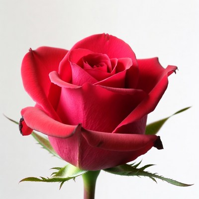 Red Rose on White Background