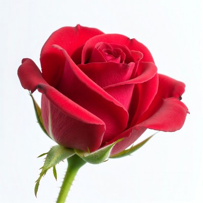 Red Rose on White Background