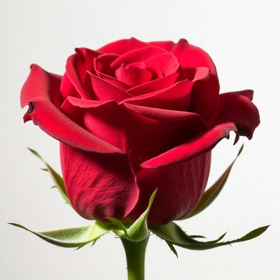 Red Rose on White Background