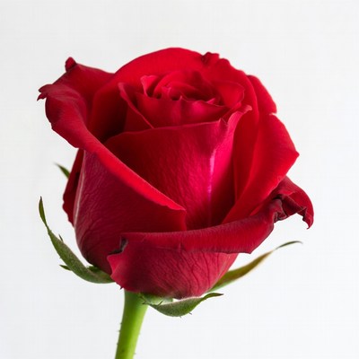 Red Rose on White Background