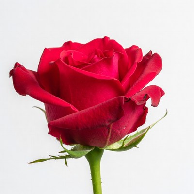 Red Rose on White Background