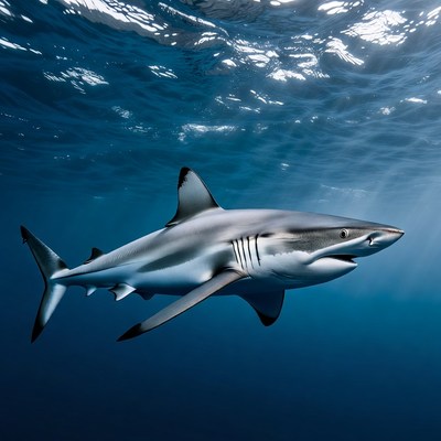 Blacktip shark swimming underwater