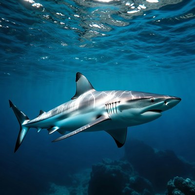 Blacktip shark swimming underwater