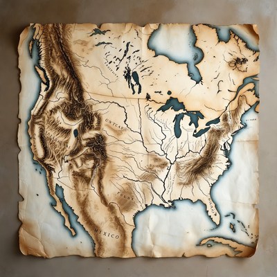 Vintage North America Map