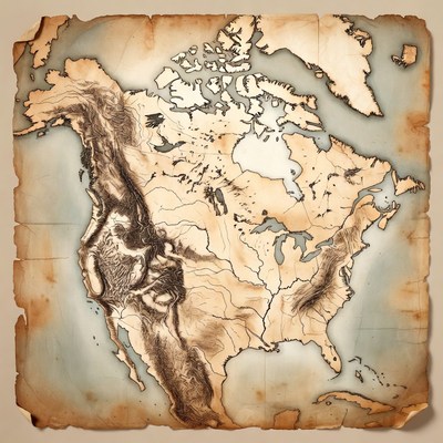 Vintage North America Map